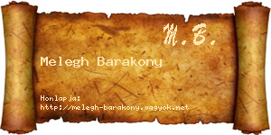 Melegh Barakony névjegykártya